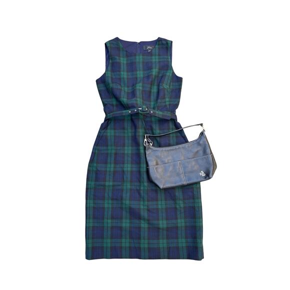J.Crew Wool Plaid Sheath Dress Size 0 New with Tags - Picture 1 of 7
